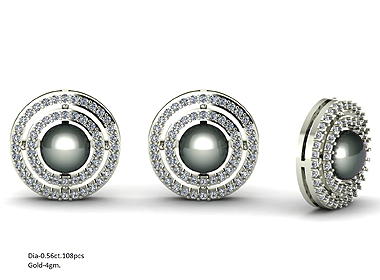 Pearl & Diamond Double Halo Earrings 18K White Gold