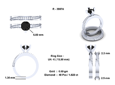 Black Diamond Bridal Set Rings Platunum Black Diamond - 1 Carat