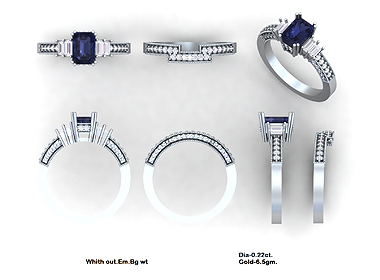 Blue Sapphire & Diamond Bridal Set Rings Platinum Blue Sapphire - 1 Carat