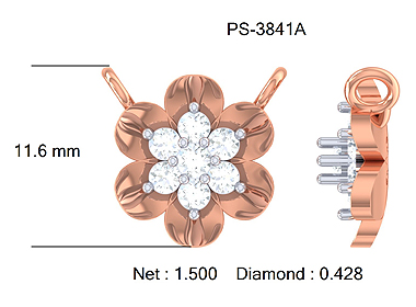 Flower Shaped Diamond Pendant 18K Rose Gold