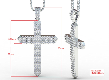 Cross Pendant 18k White Gold