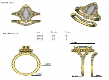 Marquise Shap Bridal Set Rings - GIA Certified