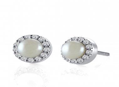 Pearl & Diamond White Gold Earrings