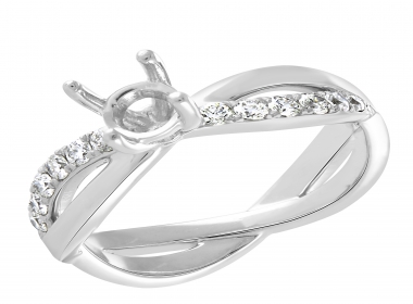 18k White Gold & Diamond Infinity Look Engagement Ring
