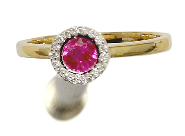 Ruby & Diamond 9 Karat Gold Ring
