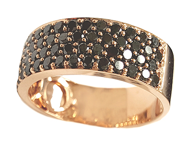 Black Diamond & Rose Gold Wedding Band