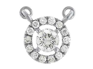 Halo Diamond Pendant in 18K White Gold
