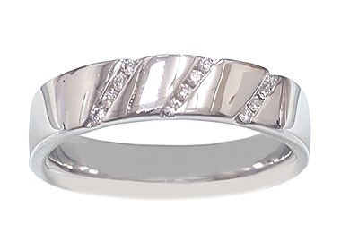 Diamond & Platinum Mens Band